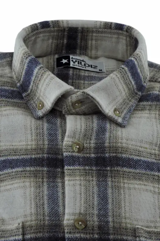 Coffee-Blue-Cream Plaid Lumberjack Shirt