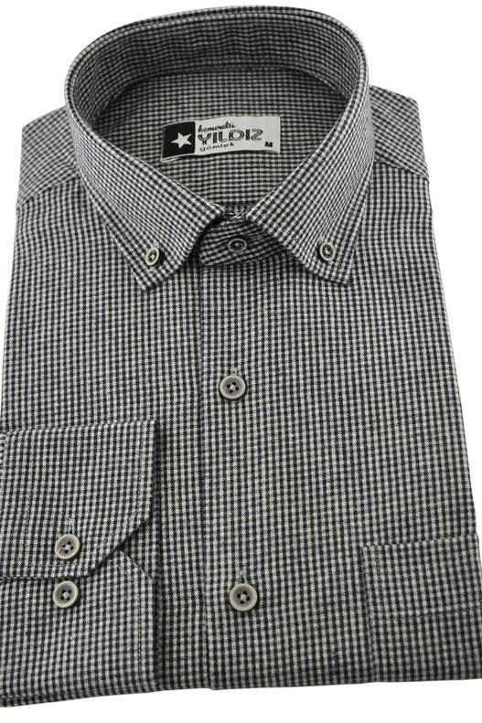 Black Cream Gingham Winter Cotton Shirt