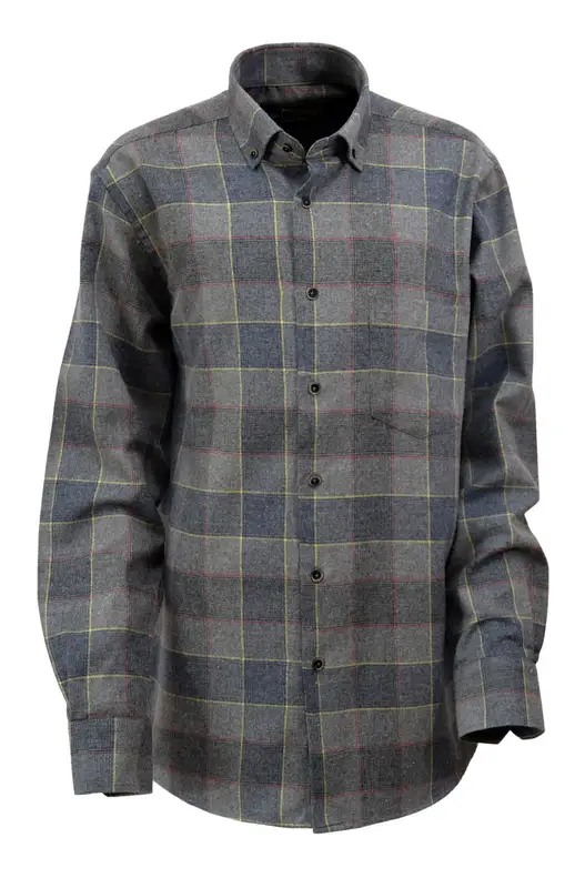 Light and Dark Grey Plaid Cotton Winter Shirt