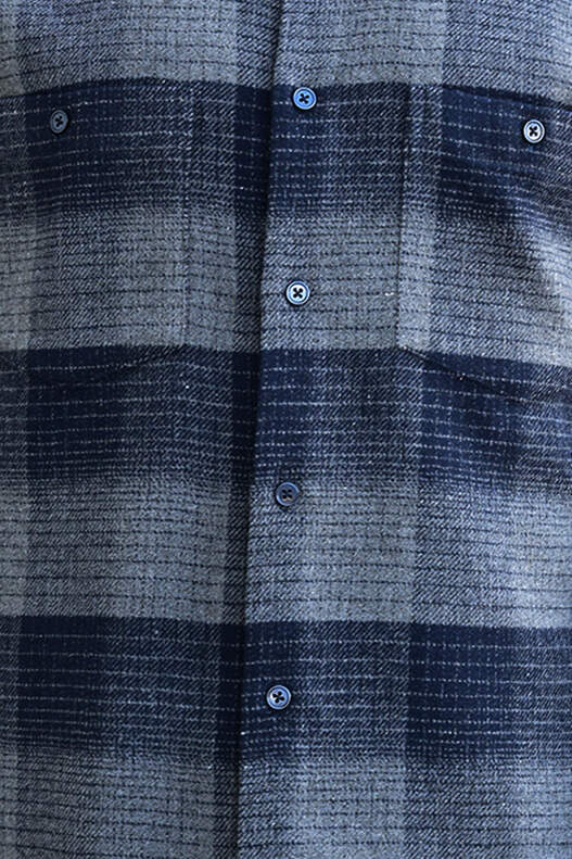 Lacivert ve Gri Çizgili Oduncu Gömlek
