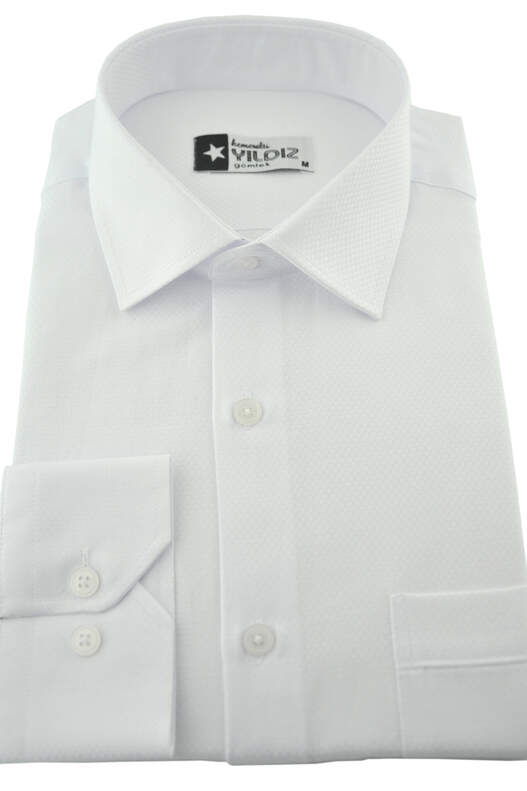 YILDIZ White Dobby Classic Cut Shirt