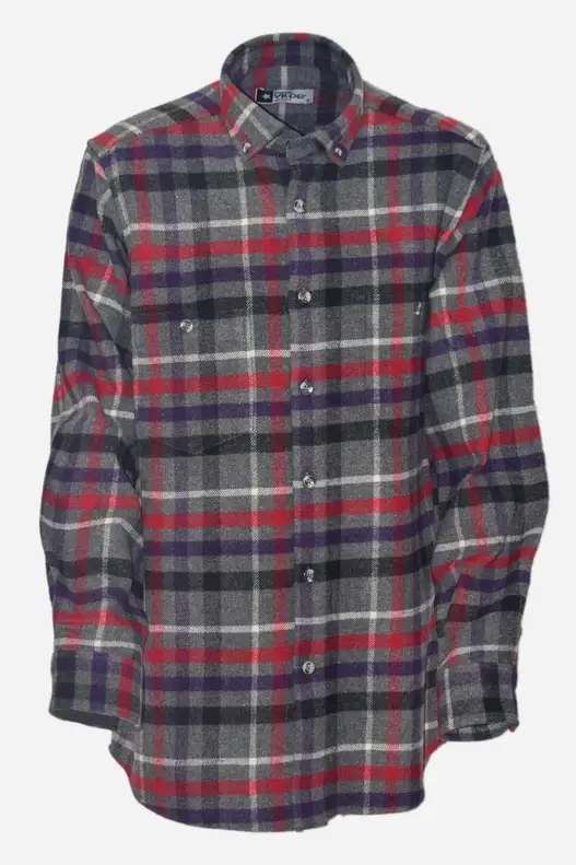 Grey Red Plaid Lumberjack Shirt