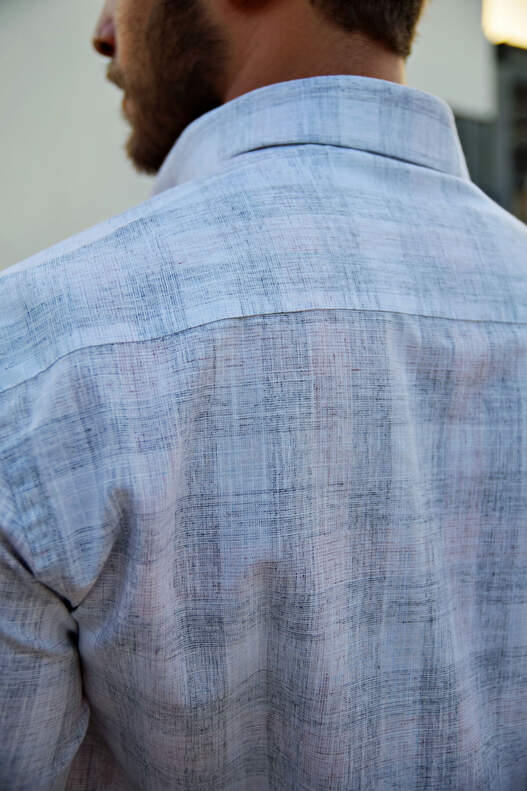 Yıldız Pink-Cream-Grey Short Sleeve Men's Shirt