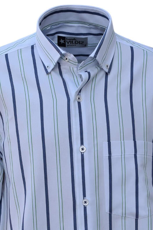 Beyaz Zemine Lacivert Yeşil Çizgili Beyaz Zemine Lacivert Yeşil Çizgili