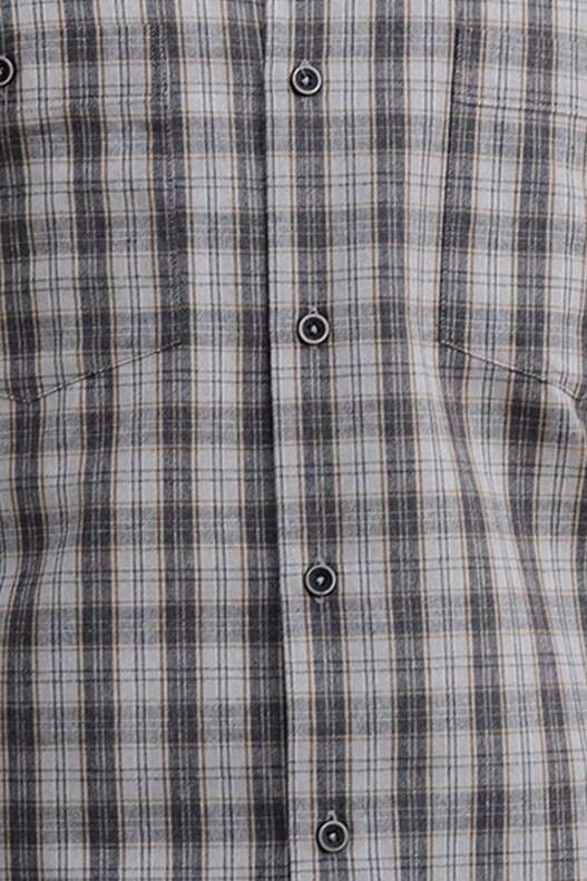 Krem Üzeri Yeşil Kahverengi Kareli