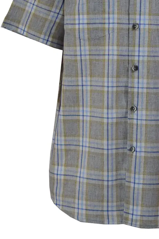 White Grey Yellow Blue Plaid