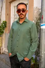 Yeşil Kendinden Desenli