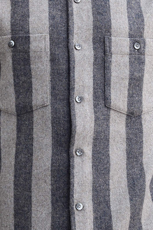 Kahverengi ve Bej Çizgili Oduncu Gömlek