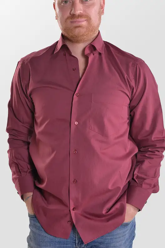 Burgundy Terikoton Long Sleeve Shirt