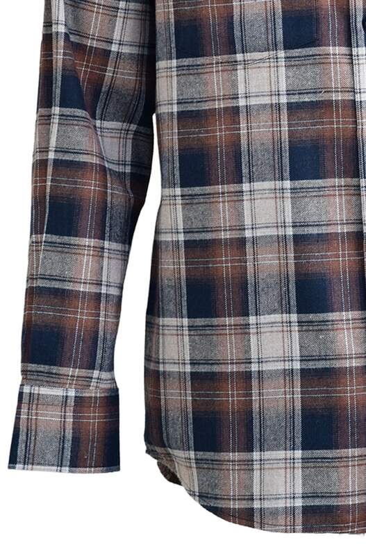 Krem Lacivert Kiremit Ekose