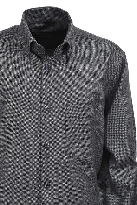 Grey Patterned Cotton Winter Shirt