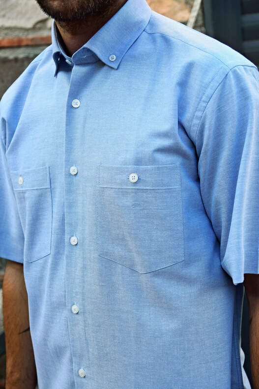 Yıldız Blue Chamre Short Sleeve Men's Shirt