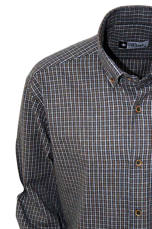 Black Coffee Cream Checked Cotton Winter Shirt