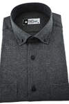Star Anthracite Colour Classic Cut Winter Cotton Men's Shirt - 3