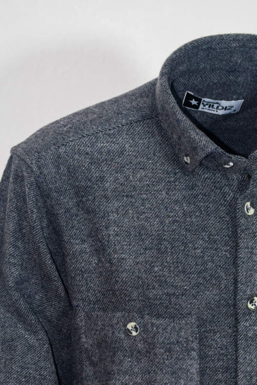 Gri Düz Renk Oduncu Erkek Gömlek Gri Düz Renk Oduncu Erkek Gömlek