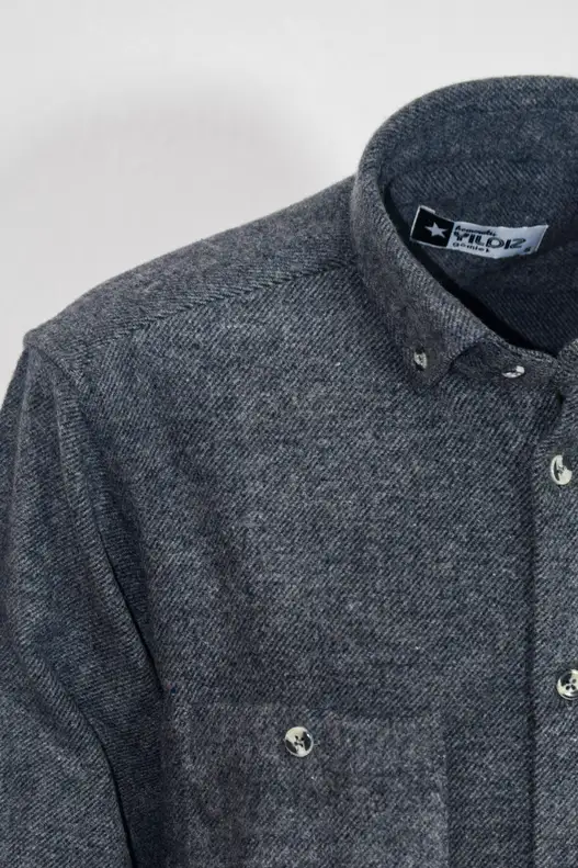 Grey Solid Colour Lumberjack Men's Shirt
