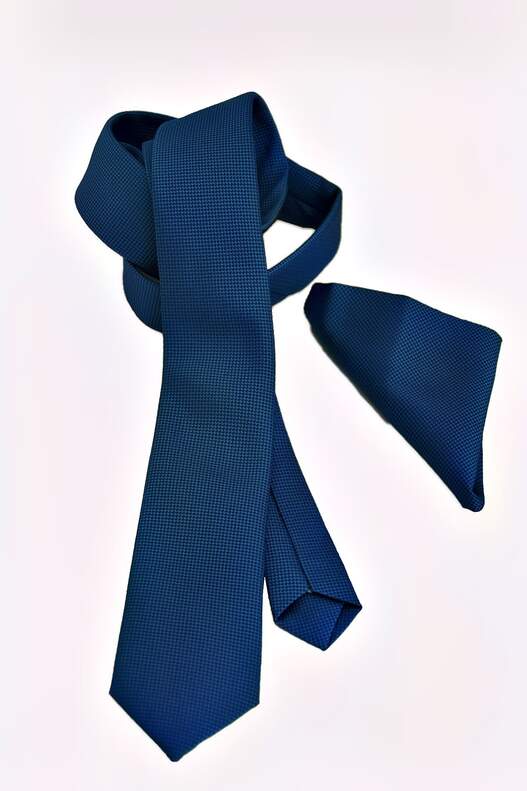 Saks Blue Woven Tie
