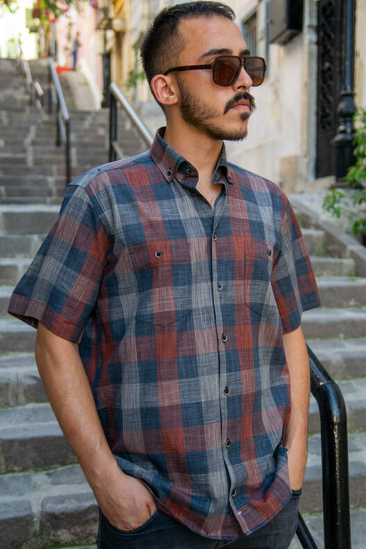 YILDIZ Checked Short Sleeve Shirt