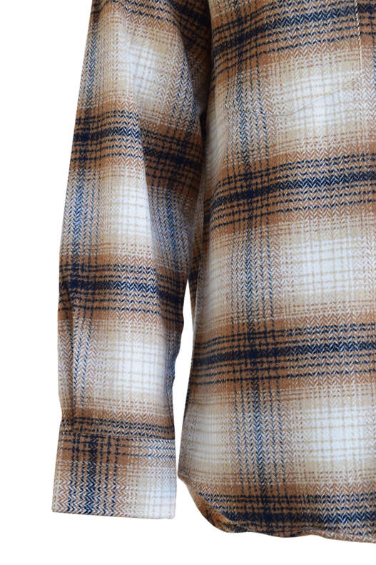 Kahve Tonları Siyah ve Krem Ekose Oduncu