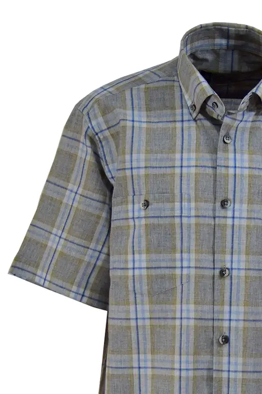 White Grey Yellow Blue Plaid