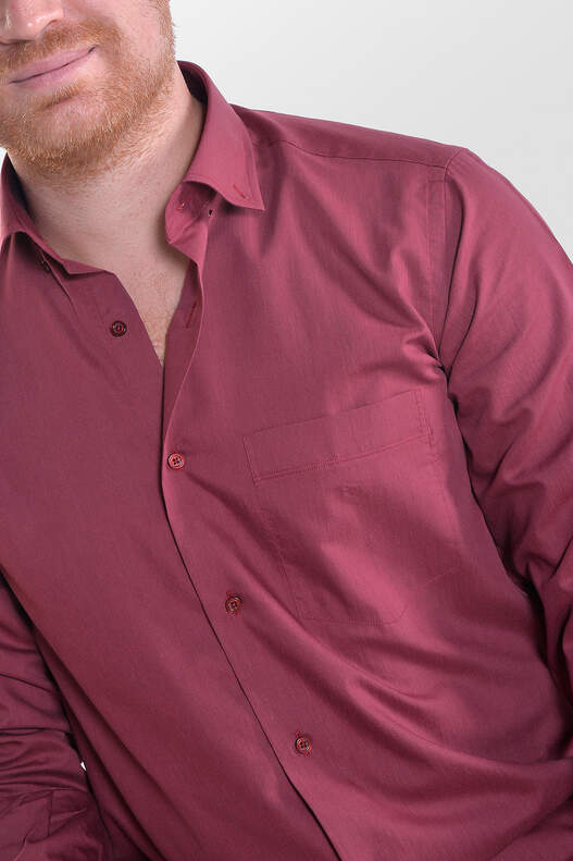 Burgundy Terikoton Long Sleeve Shirt
