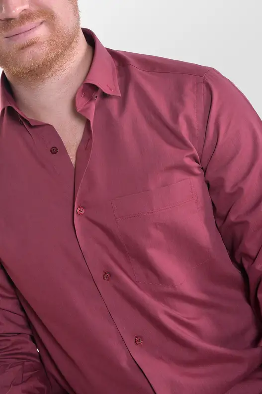 Burgundy Terikoton Long Sleeve Shirt