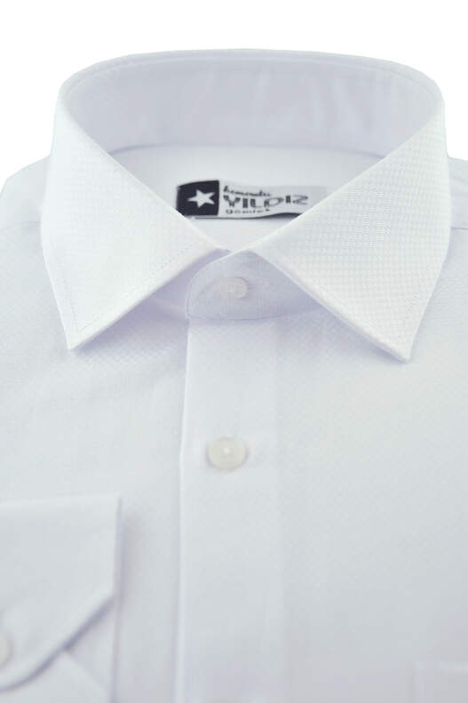 YILDIZ White Dobby Classic Cut Shirt