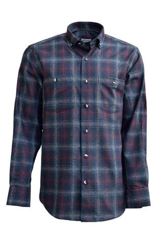 Lacivert Üzerine Beyaz Kırmızı Ekose