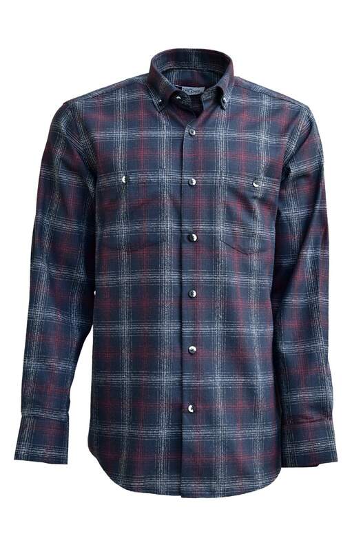 Lacivert Üzerine Beyaz Kırmızı Ekose