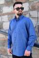 Navy Blue Light Blue Checked Seasonal Shirt
