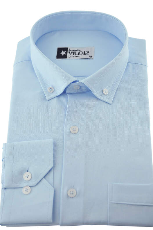 Yıldız Açık Mavi Klasik Kesim Erkek Gömlek Yıldız Açık Mavi Klasik Kesim Erkek Gömlek