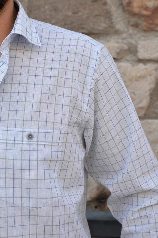 Cream Checked Seasonal Shirt