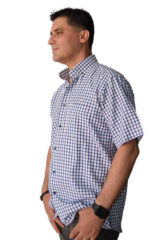YILDIZ White Checked Short Sleeve Shirt