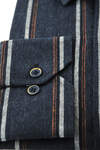 Dark Navy Blue Striped Winter Cotton Shirt - 3