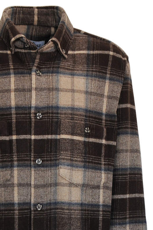 Brown Plaid Patterned Lumberjack Shirt
