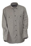 Beige Navy Blue Striped Winter Cotton Shirt - 1