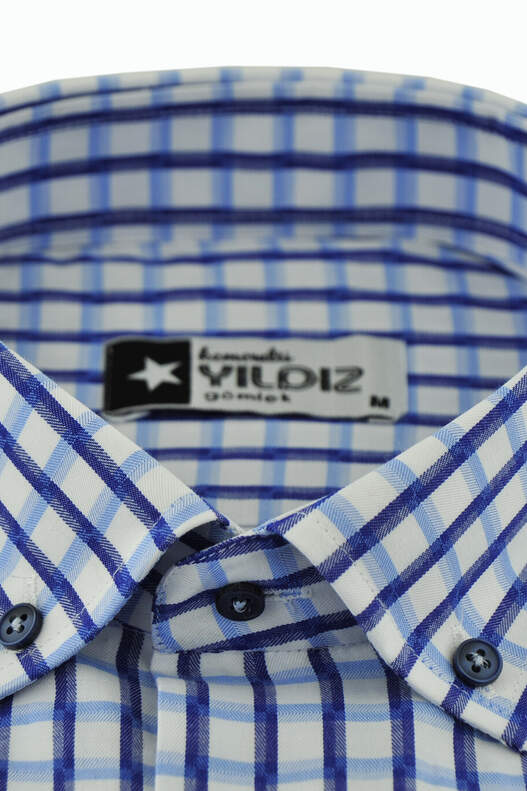 Beyaz Mavi Kareli Beyaz Mavi Kareli