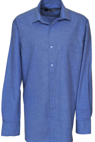Düz Mavi Kışlık Pamuklu Gömlek