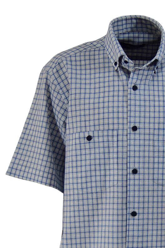 Cream Grey Blue Checks