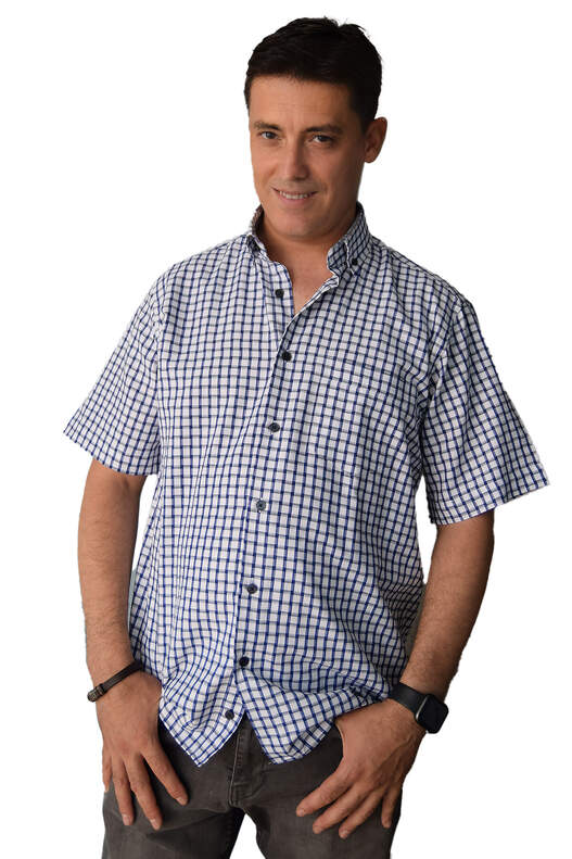 YILDIZ White Checked Short Sleeve Shirt