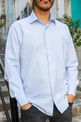 Açık Mavi Kendinden Desenli