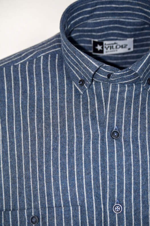 Black Cream Striped Winter Cotton Shirt