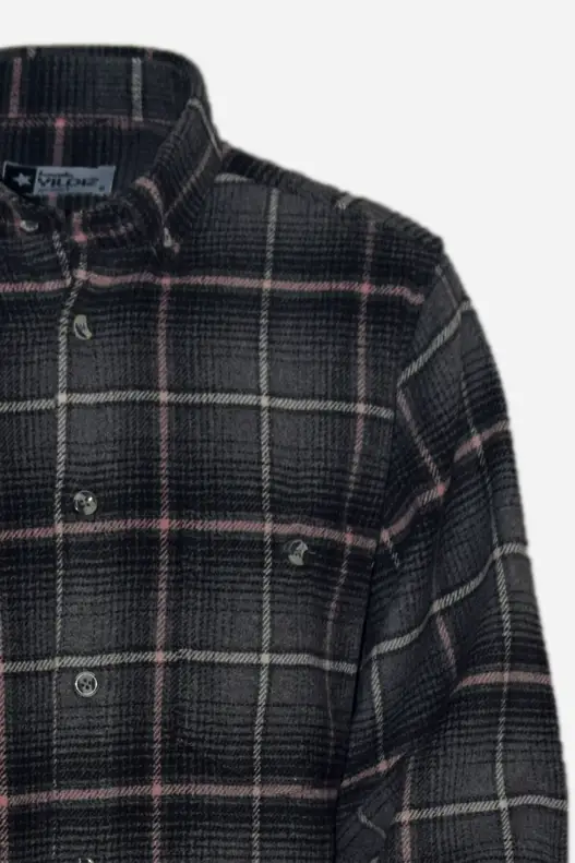 Grey Pink Plaid Lumberjack Shirt