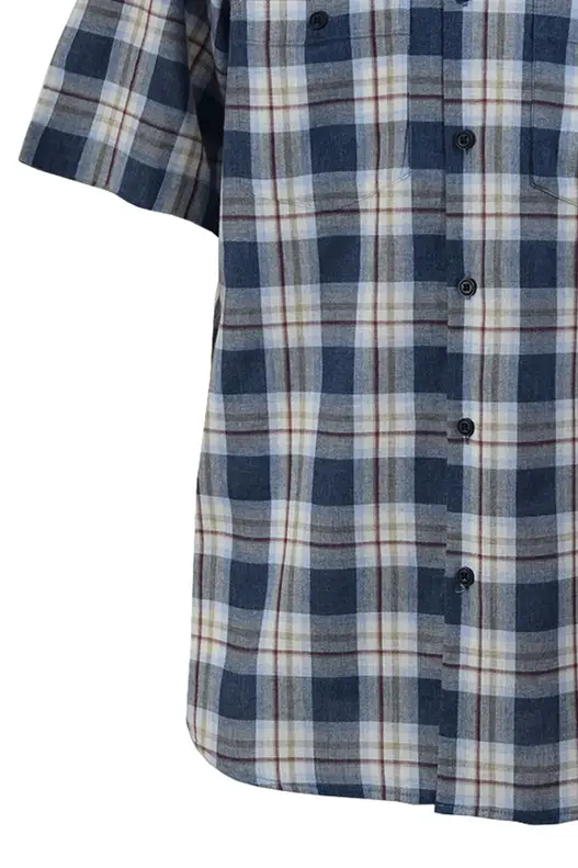 White Navy Blue Plaid