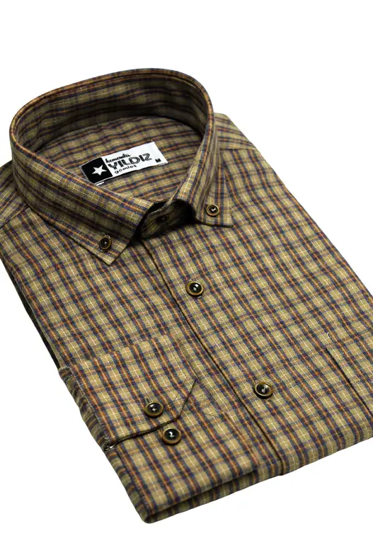 Coffee Tile Checked Cotton Winter Shirt