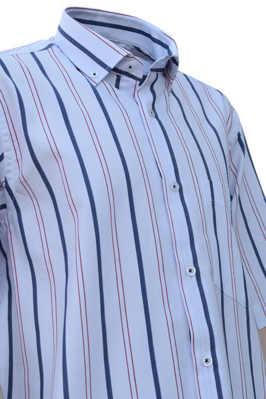 Beyaz Zemine Lacivert Kırmızı Çizgili Beyaz Zemine Lacivert Kırmızı Çizgili