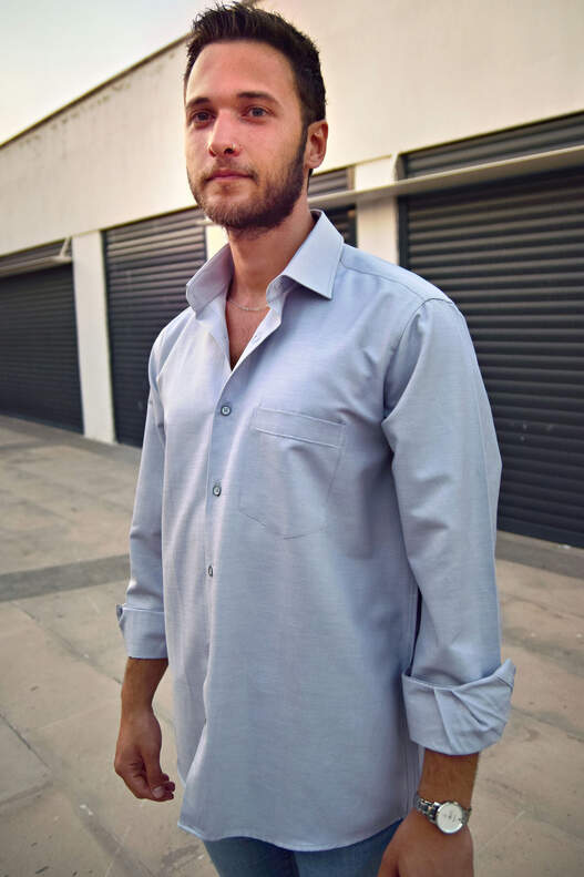 Yıldız Grey Chamre Long Sleeve Men's Shirt