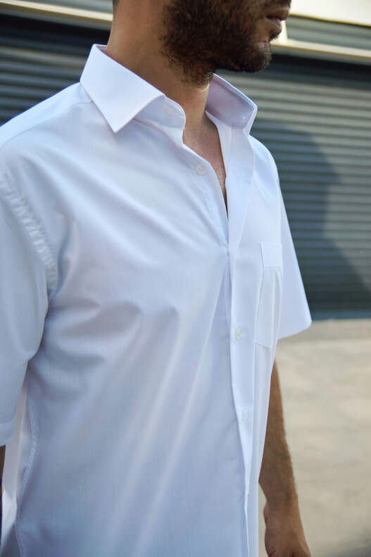 Yıldız White Terikoton Short Sleeve Men's Shirt